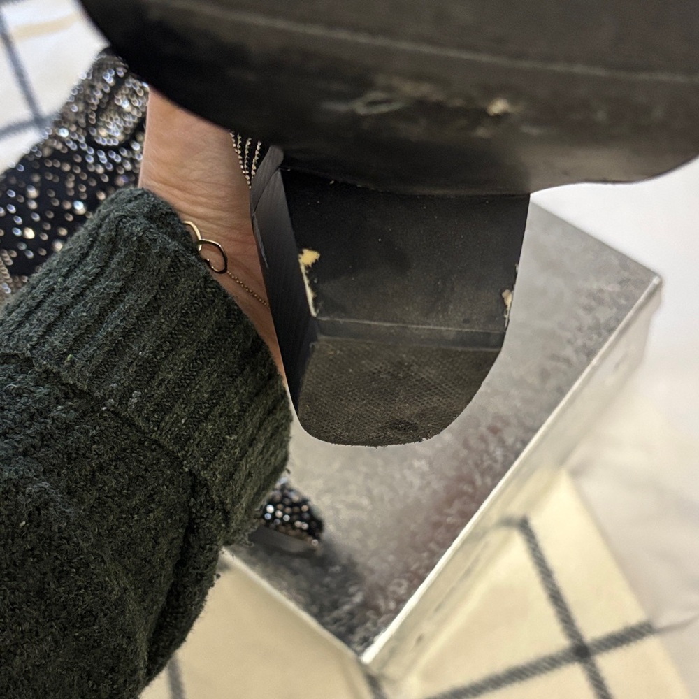 Amazon Black Rhinestone Ankle Booties - Picture 7 of 8